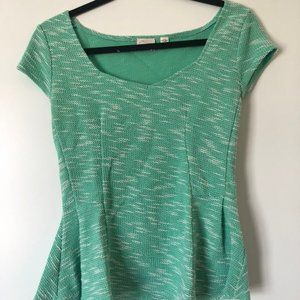 Anthropologie Mint Green Peplum Shirt